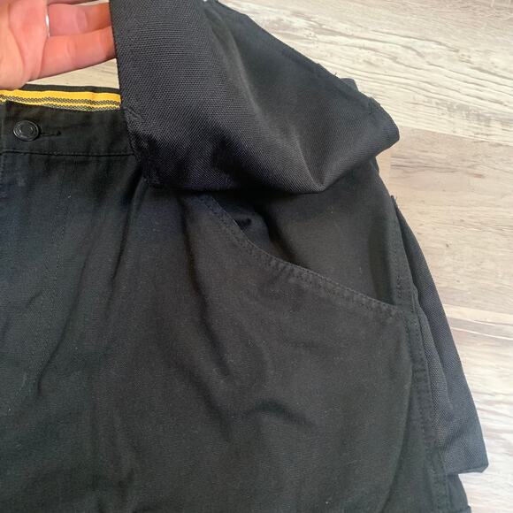 Caterpillar Work Pants Black Utility Cargo Cotton 40x32 Cropped Carpentercore - Picture 5 of 10